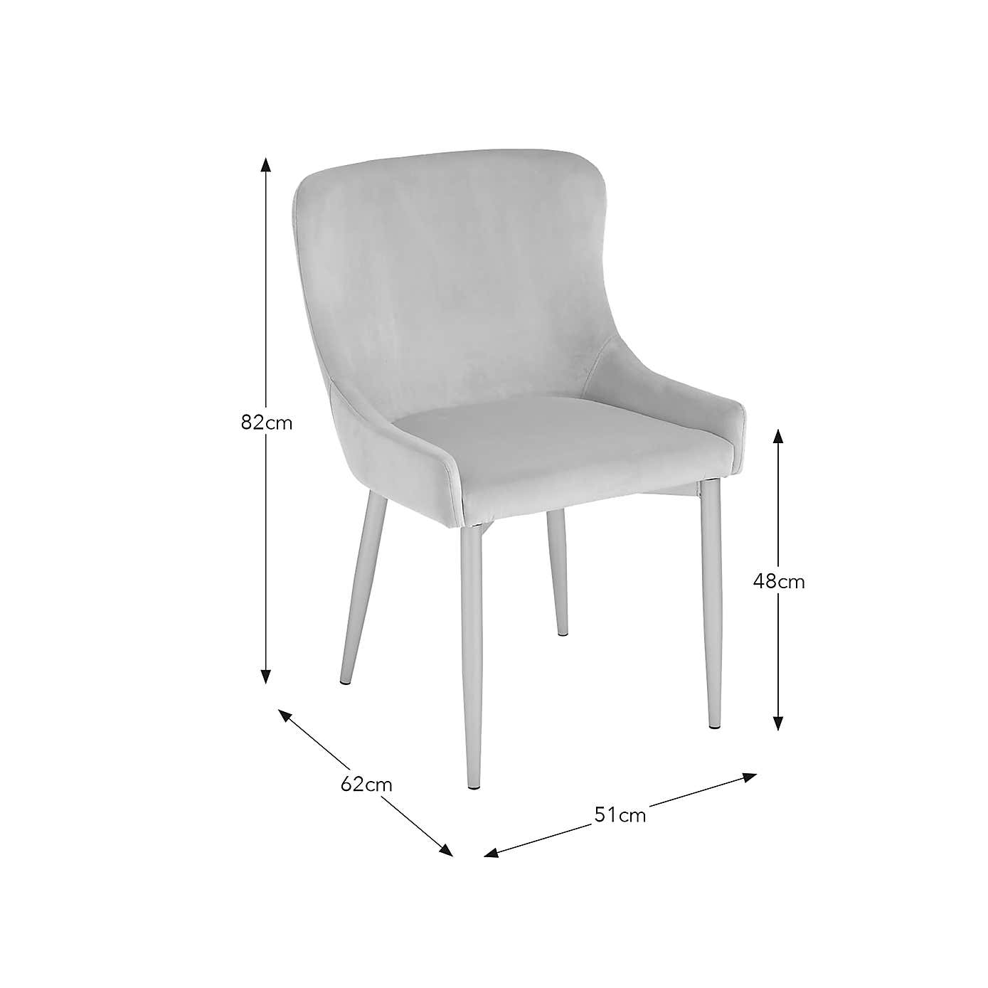 Montreal Set of 2 Dining Chairs, Mink Velvet