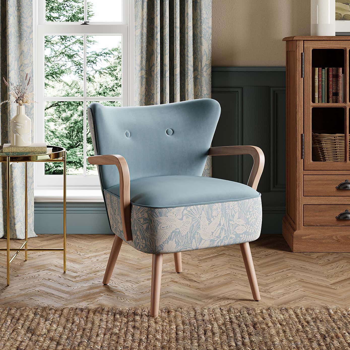 Eliza Wooden Arm Occasional Armchair