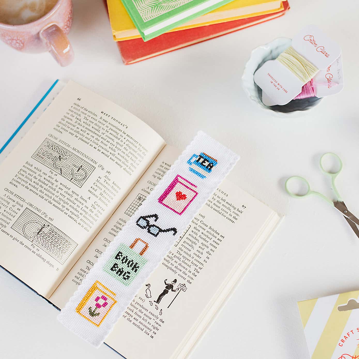 Cotton Clara Bookish Bookmark Cross Stitch Kit