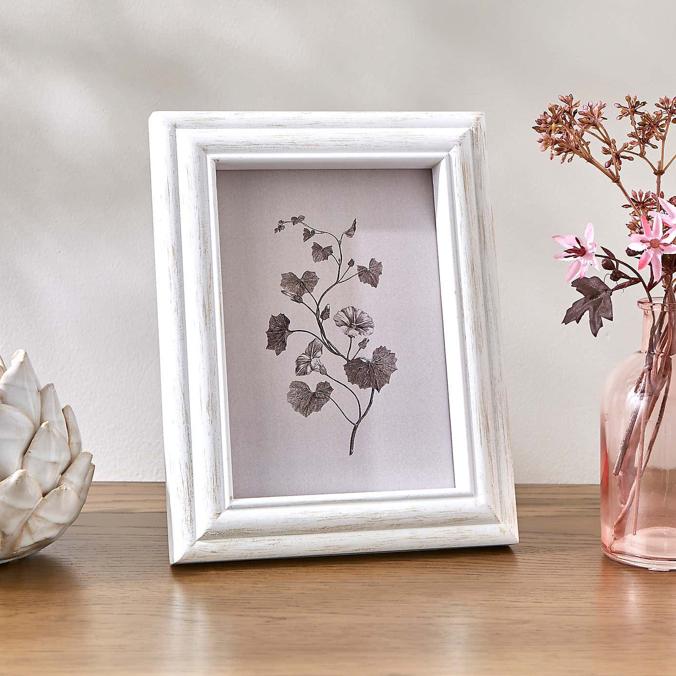 Churchgate Washed Wooden White Photo Frame