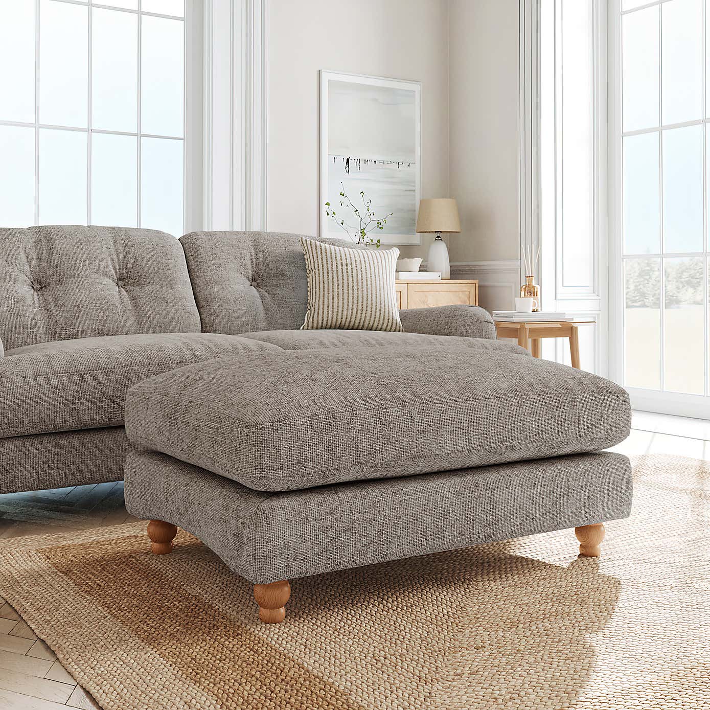 Martha Chunky Chenille Footstool