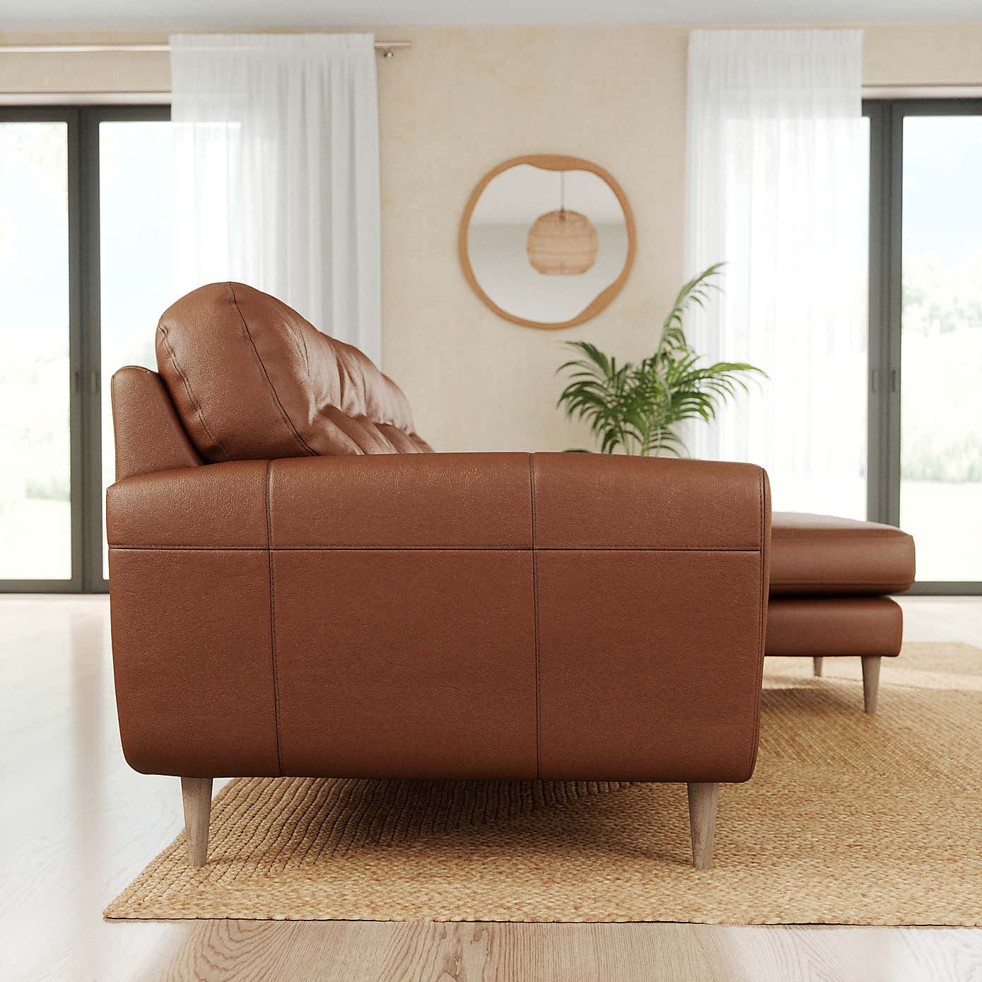 Sven Vintage Leather Large Corner Chaise Sofa