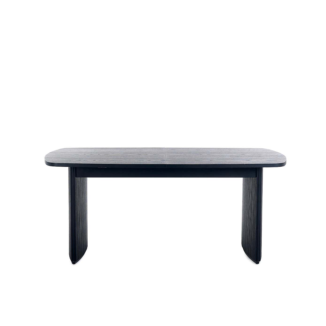 Louis Black Fluted Extending Dining Table