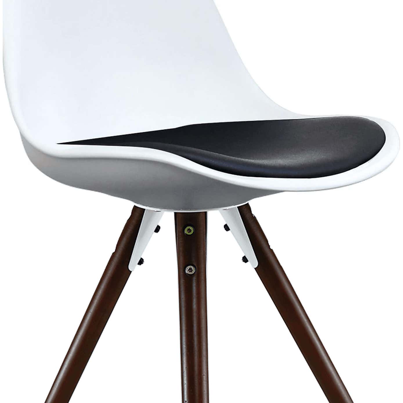 Fusion Living Soho White Plastic Dining Chair with Pyramid Legs