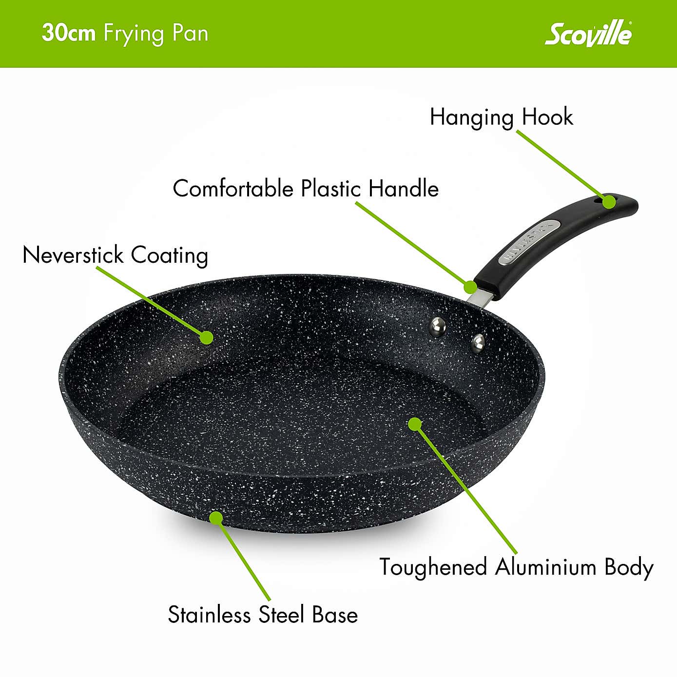 Scoville Neverstick Non-stick Aluminium Frying Pan, 30cm