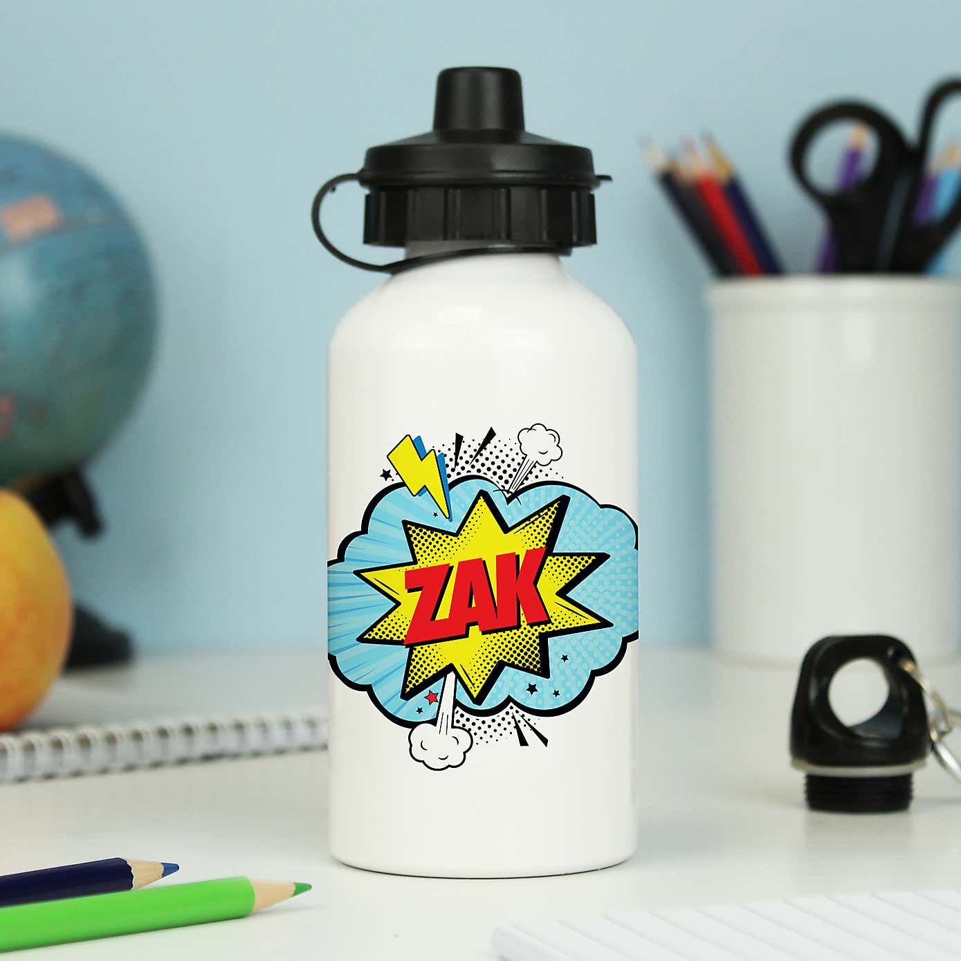 Personalised Superhero Metal Drinks Bottle