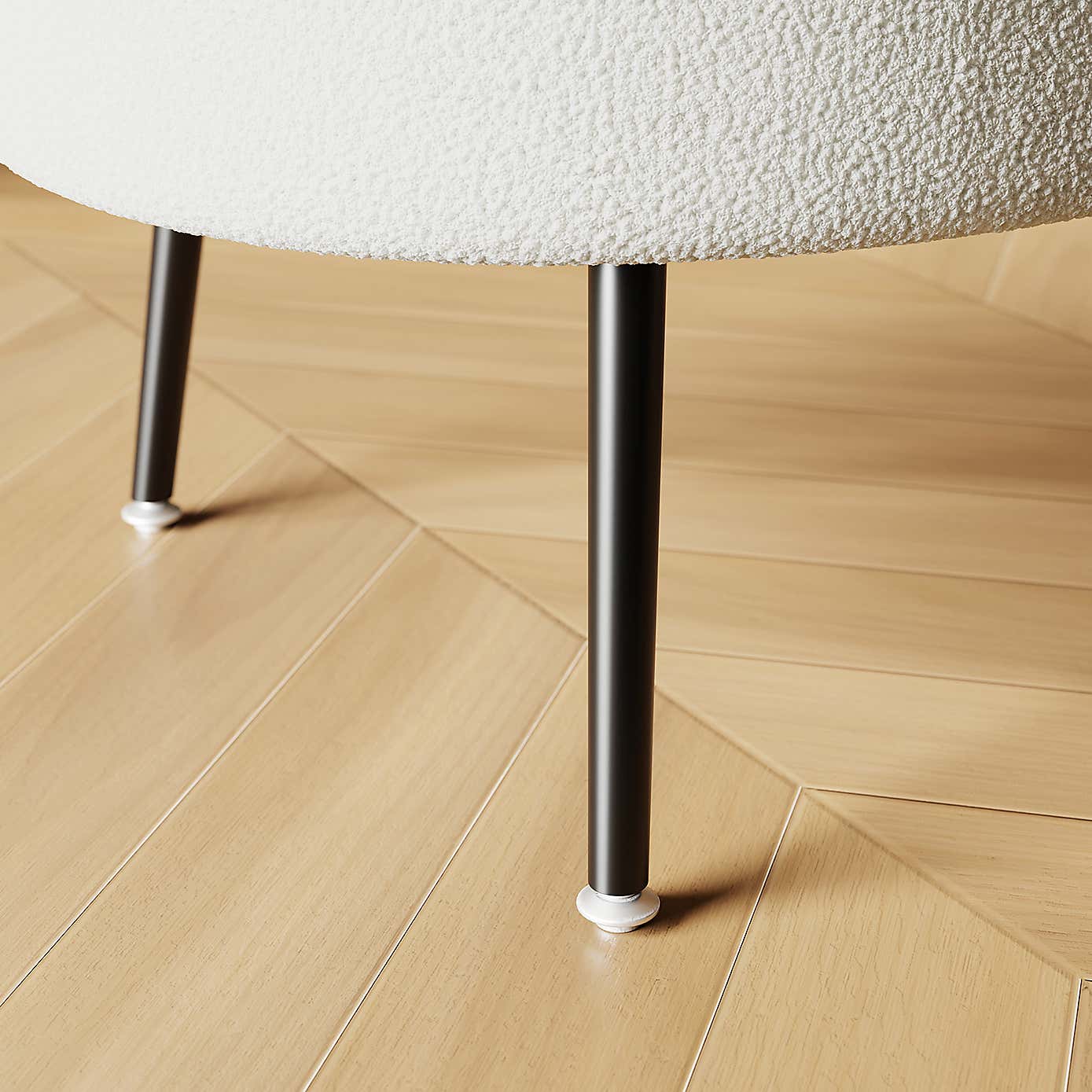 Evie Boucle Storage Ottoman