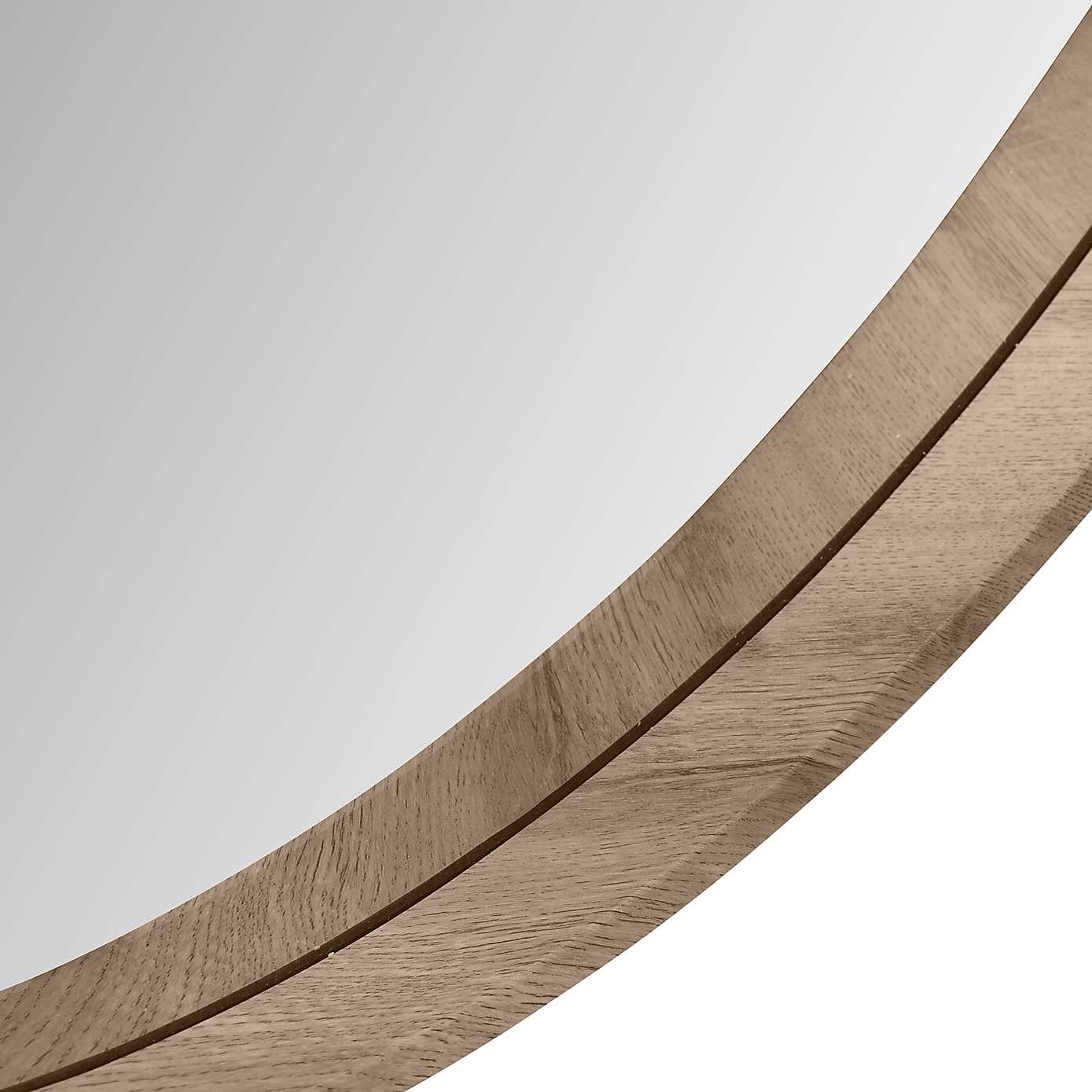 Wood Round Mirror