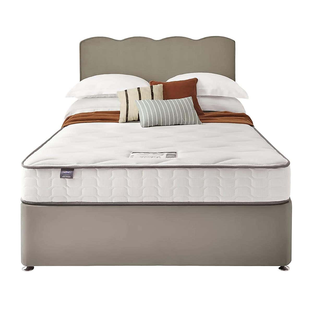 Silentnight 2 Drawer Divan Bed With Velvet Wave Headboard