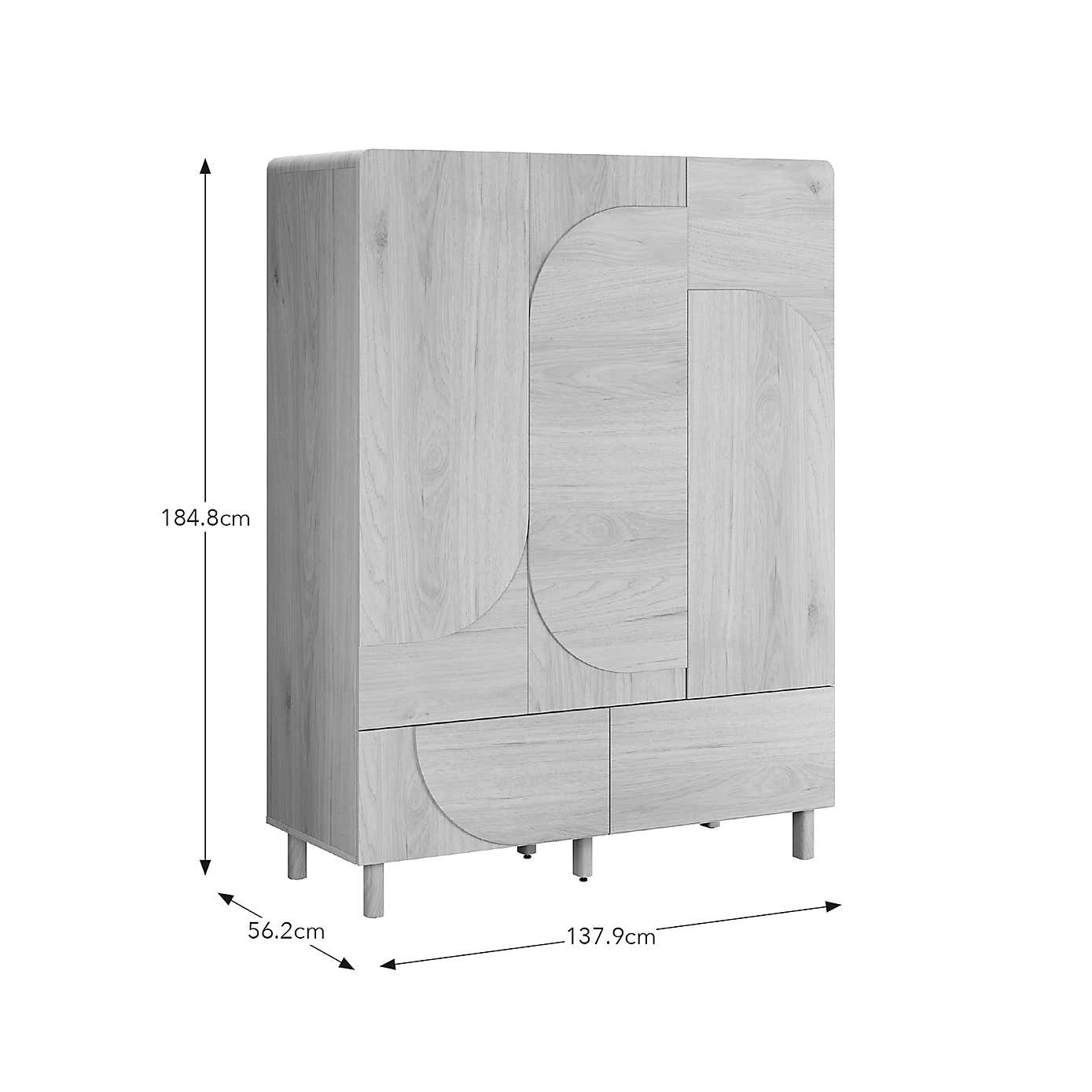 Aldo Triple Wardrobe, Light Oak