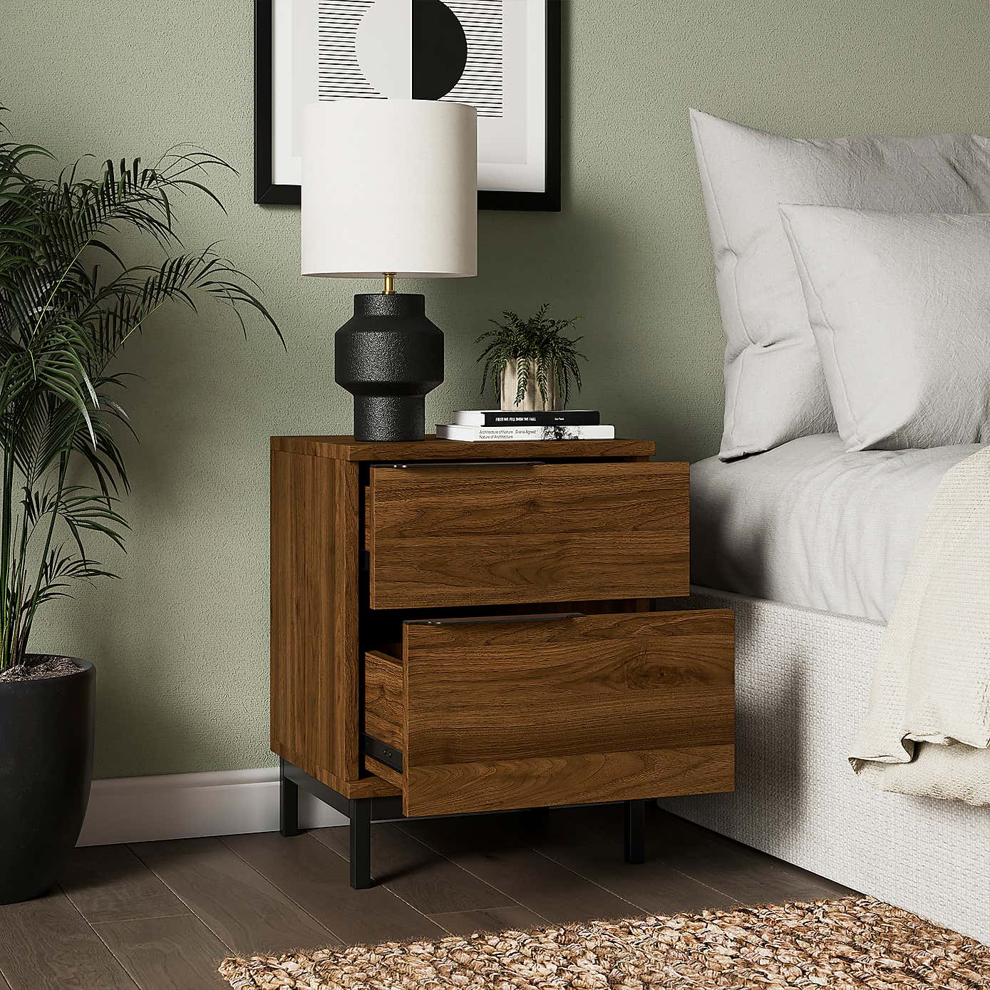 Reynolds 2 Drawer Bedside Table