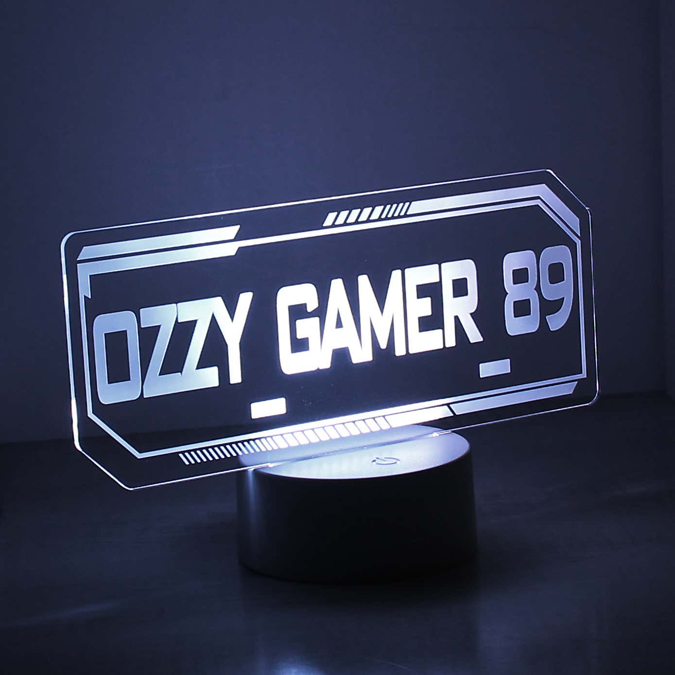 Personalised Gamer Tag Colour Changing Night LED Light