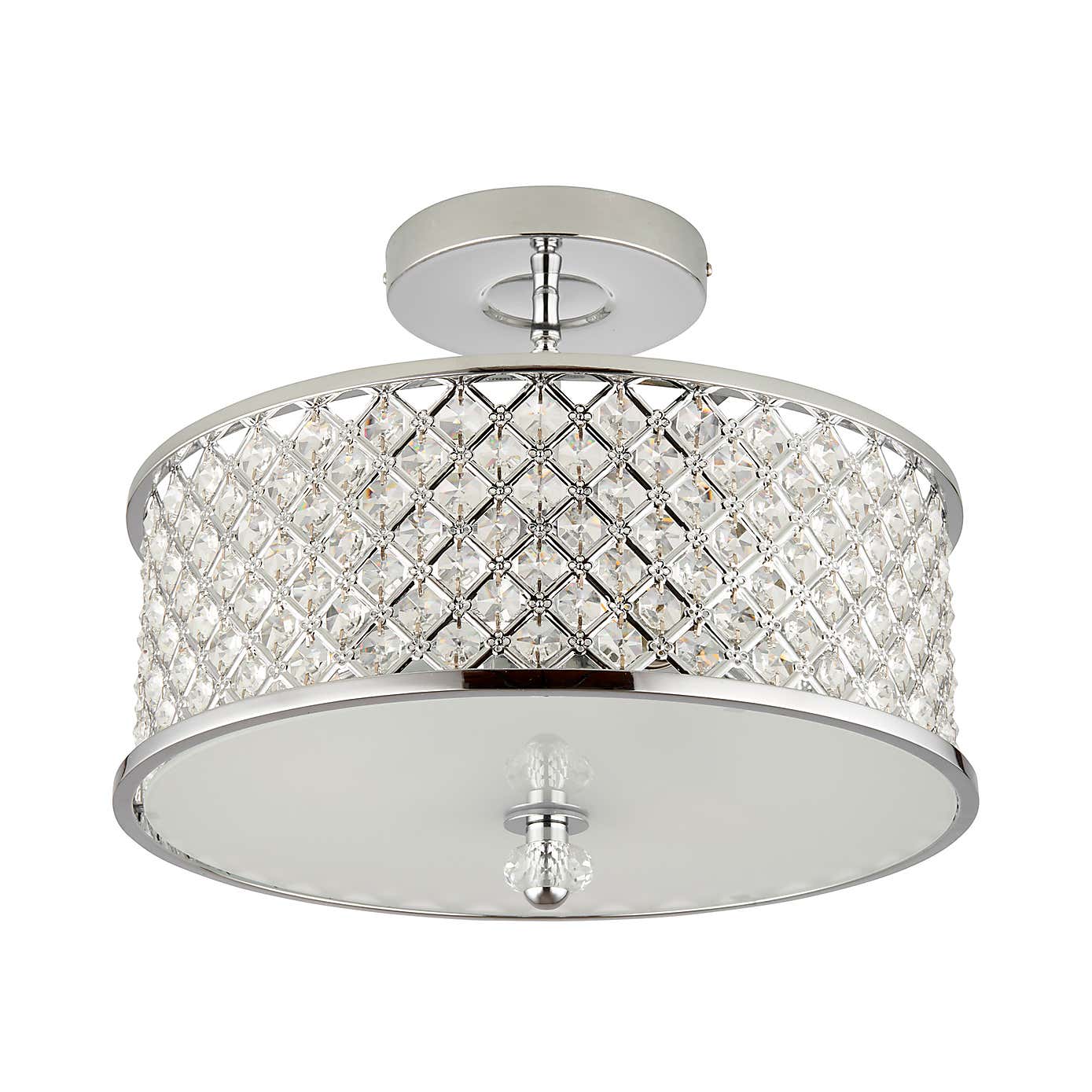 Crystal Hudson 3 Light Flush Ceiling Fitting