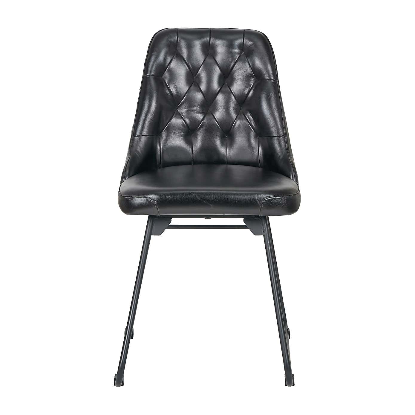 Camillo Diamond Back Dining Chair, Leather