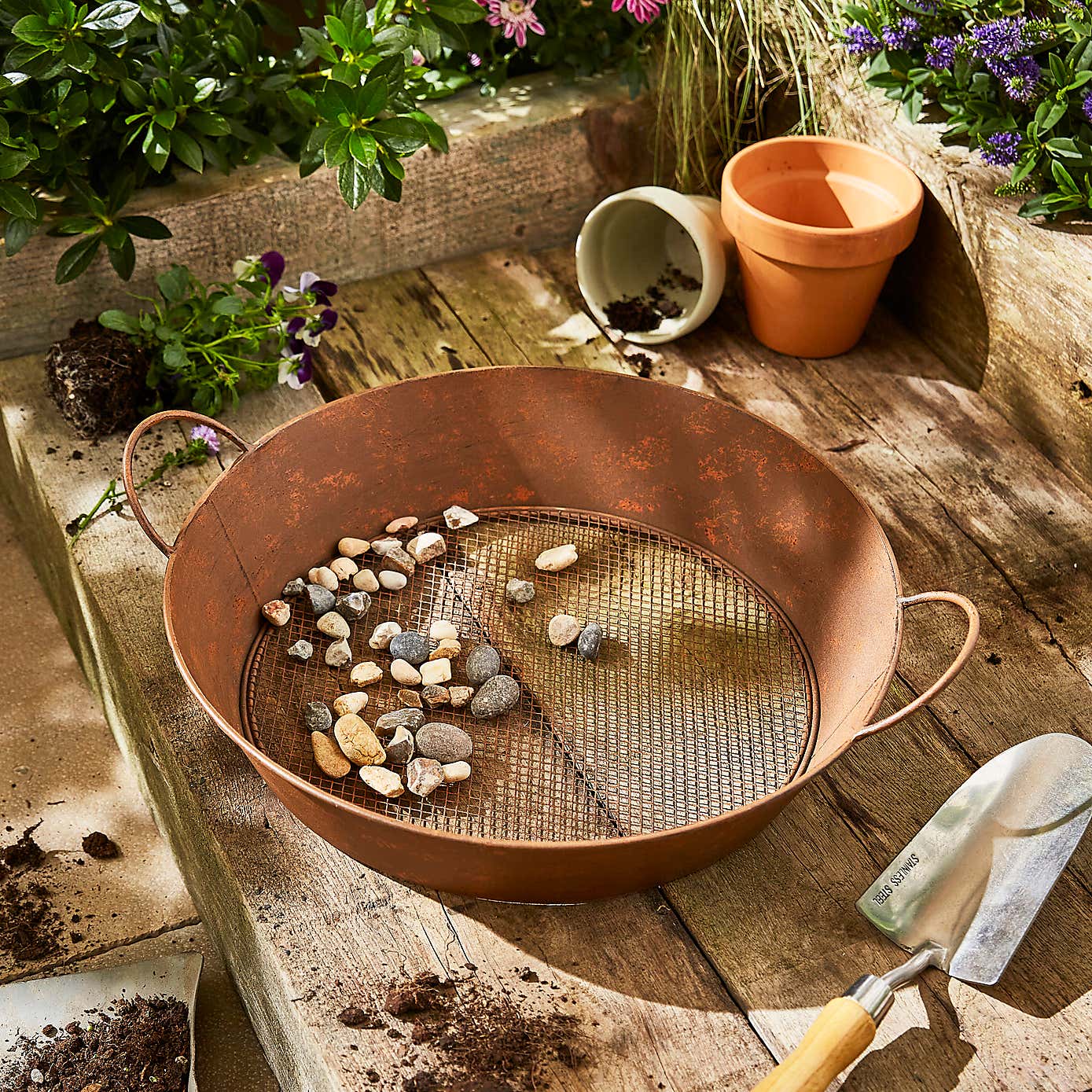 Iron Rust Garden Sieve