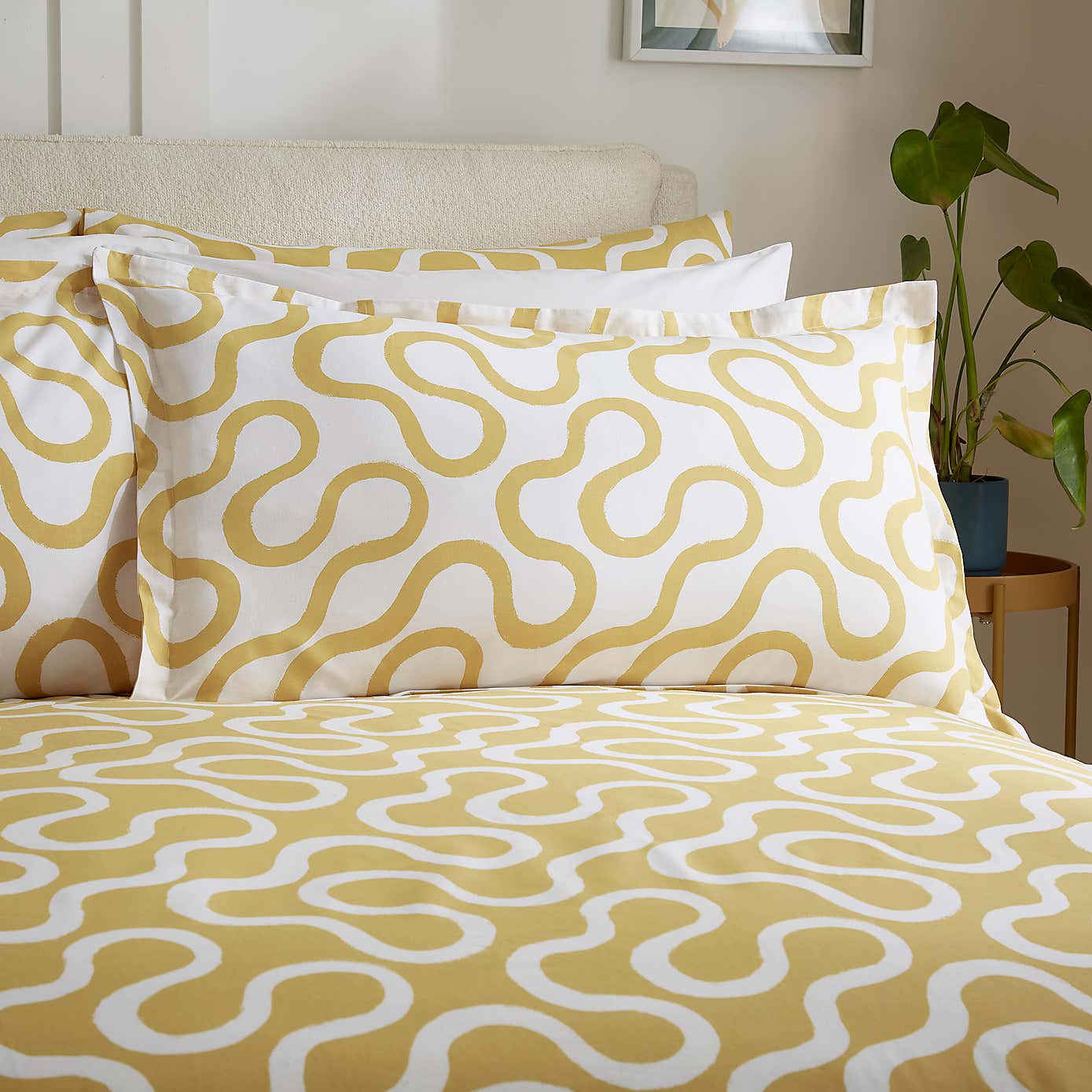 Elements Wiggle Ochre Oxford Pillowcase