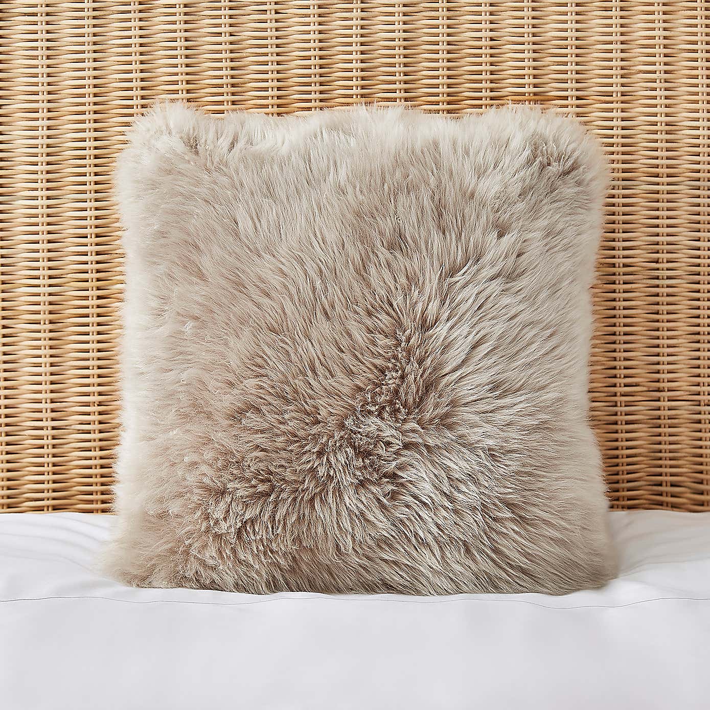 Dorma Natural Sheepskin Square Cushion