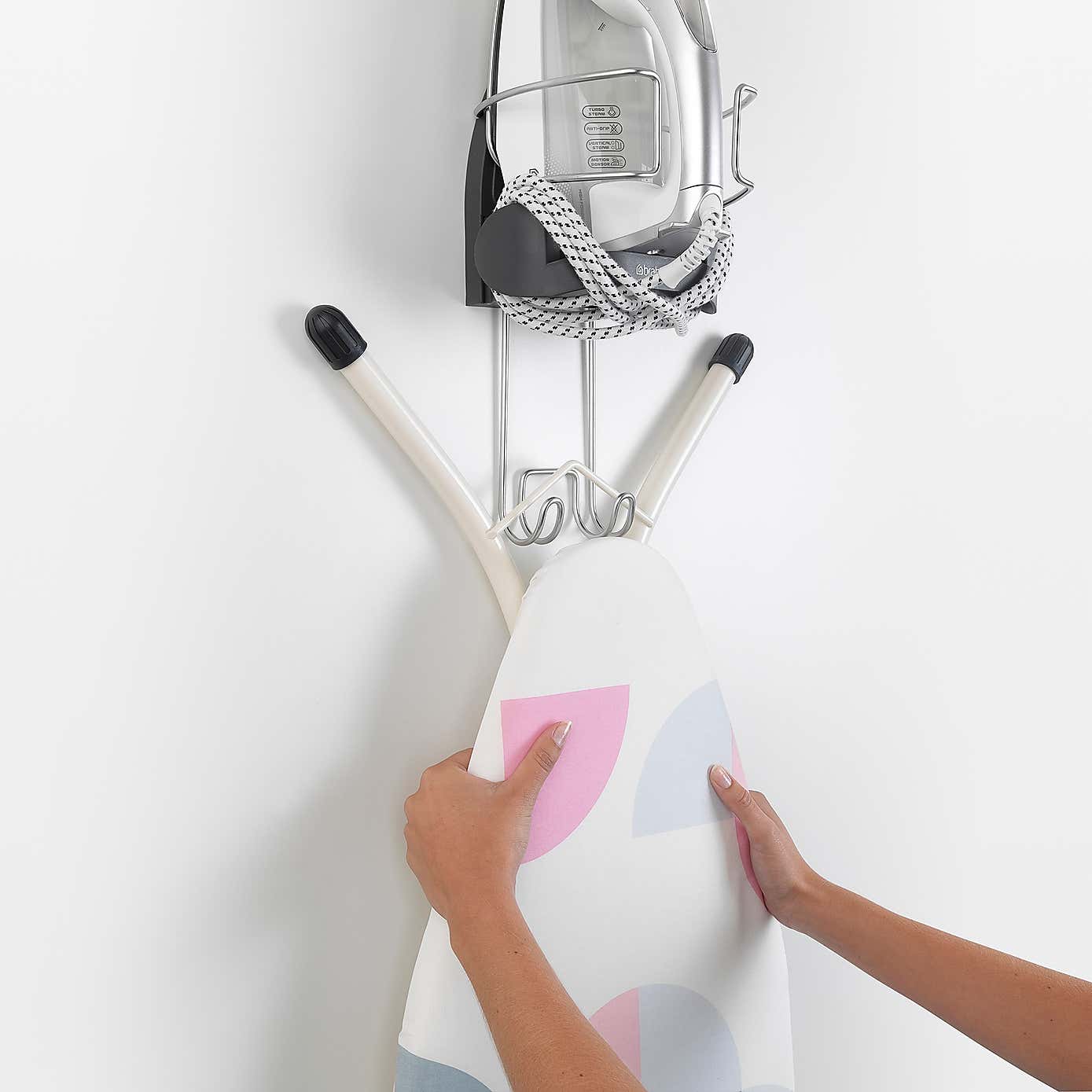 Brabantia Ironing Board Hanger and Iron Store in Black