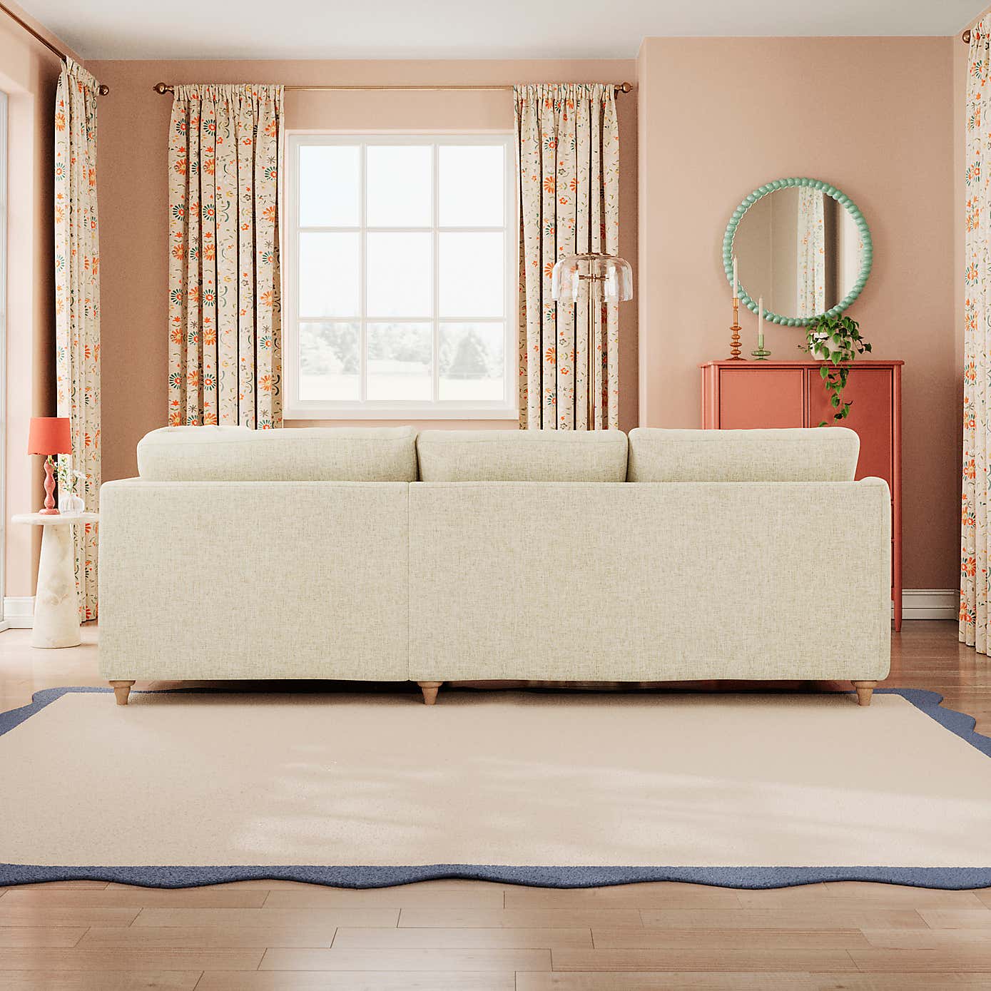 Hattie Slub Faux Linen Corner Sofa