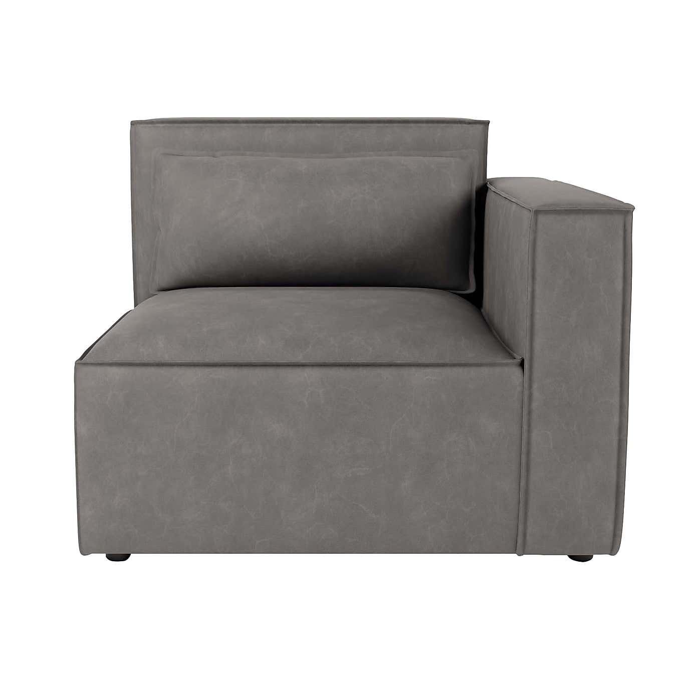 Modular Arne Grey Faux Leather 2 Seater Sofa