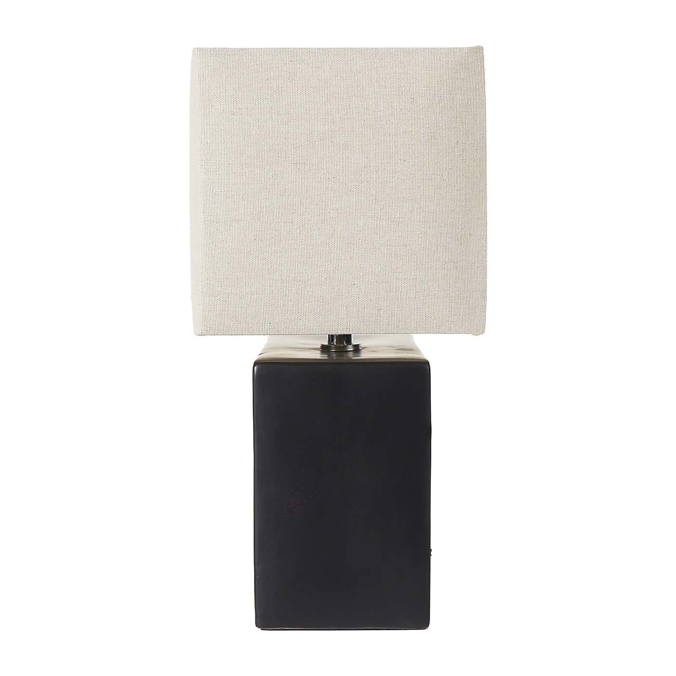 Block Black Ceramic Table Lamp