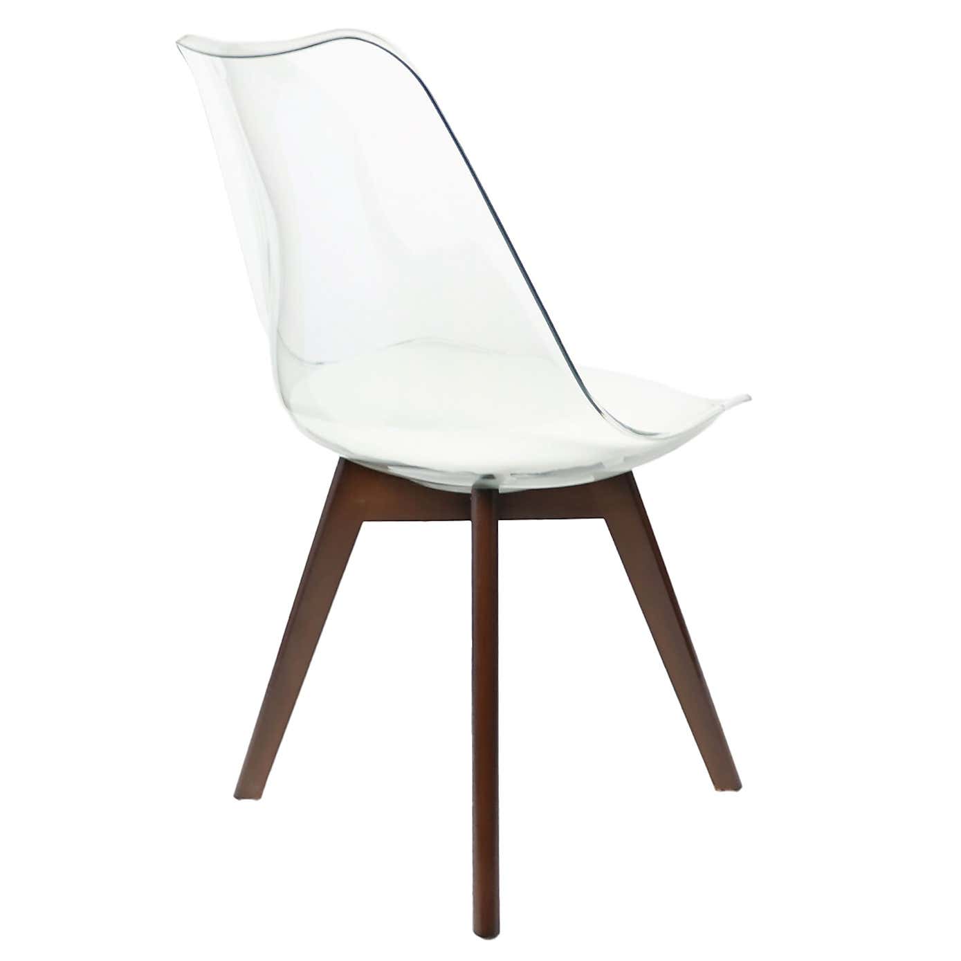 Fusion Living Soho Clear Plastic Dining Chair with Squared Legs