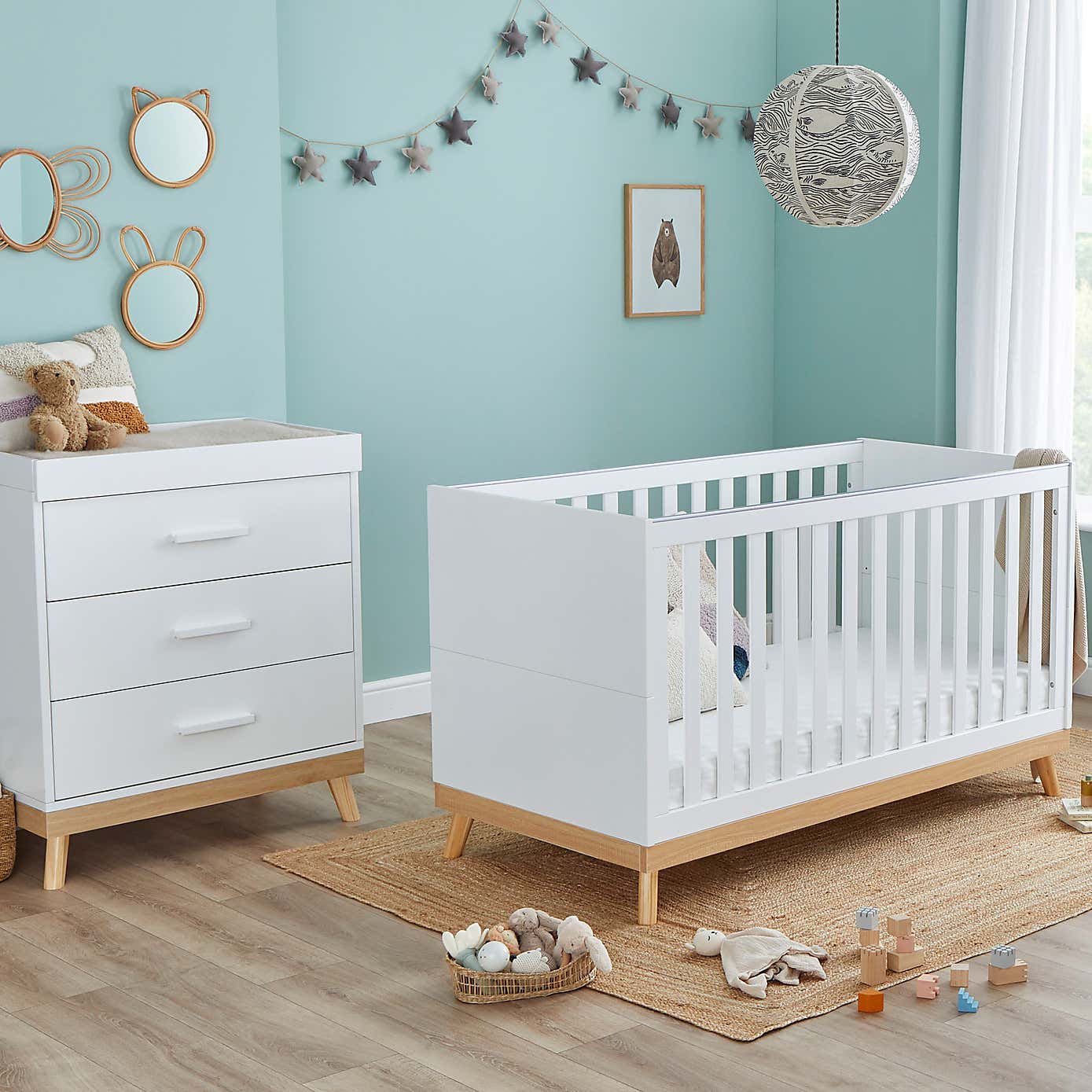 Mona 2 Piece Nursery Room Set, White