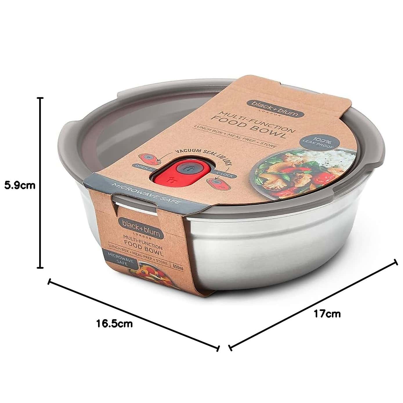 Black and Blum Steel Food Bowl