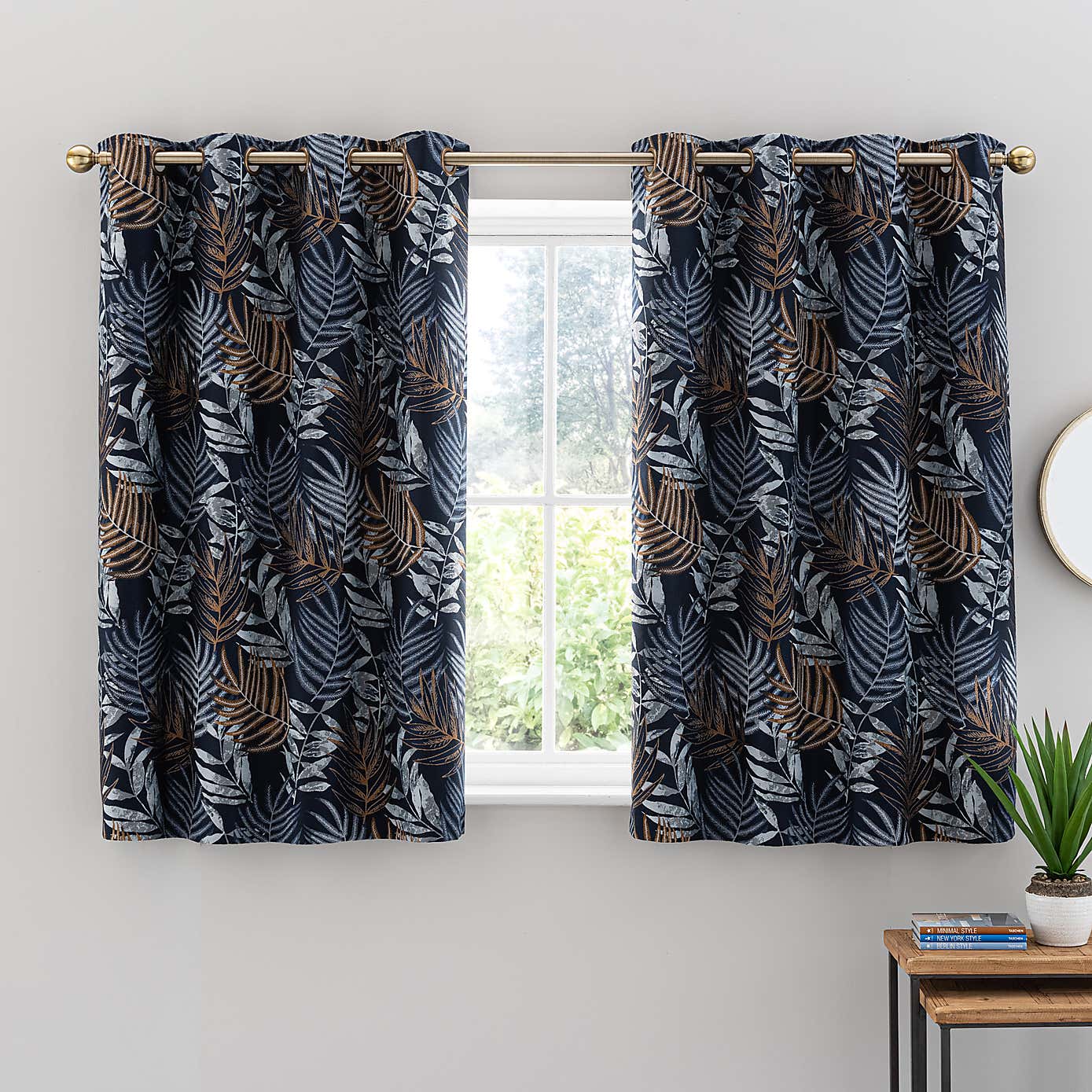 Leaf Jacquard Eyelet Curtains