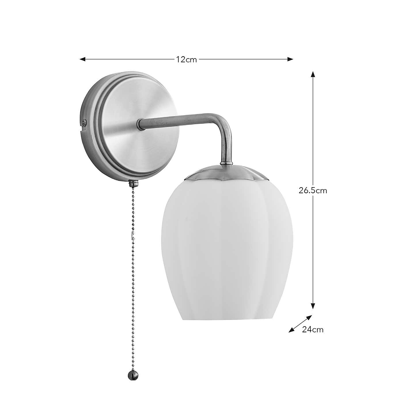 Frosted Tulip Ribbed Wall Light