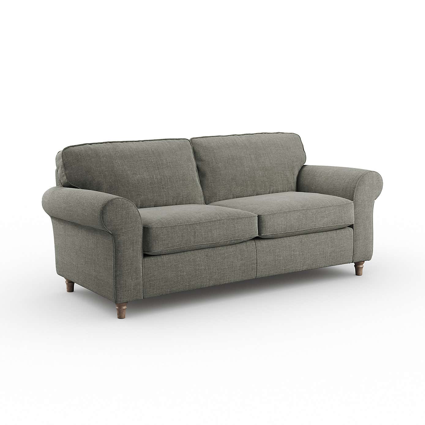 Flori 3 Seater Sofa, Tonal Plush Chenille