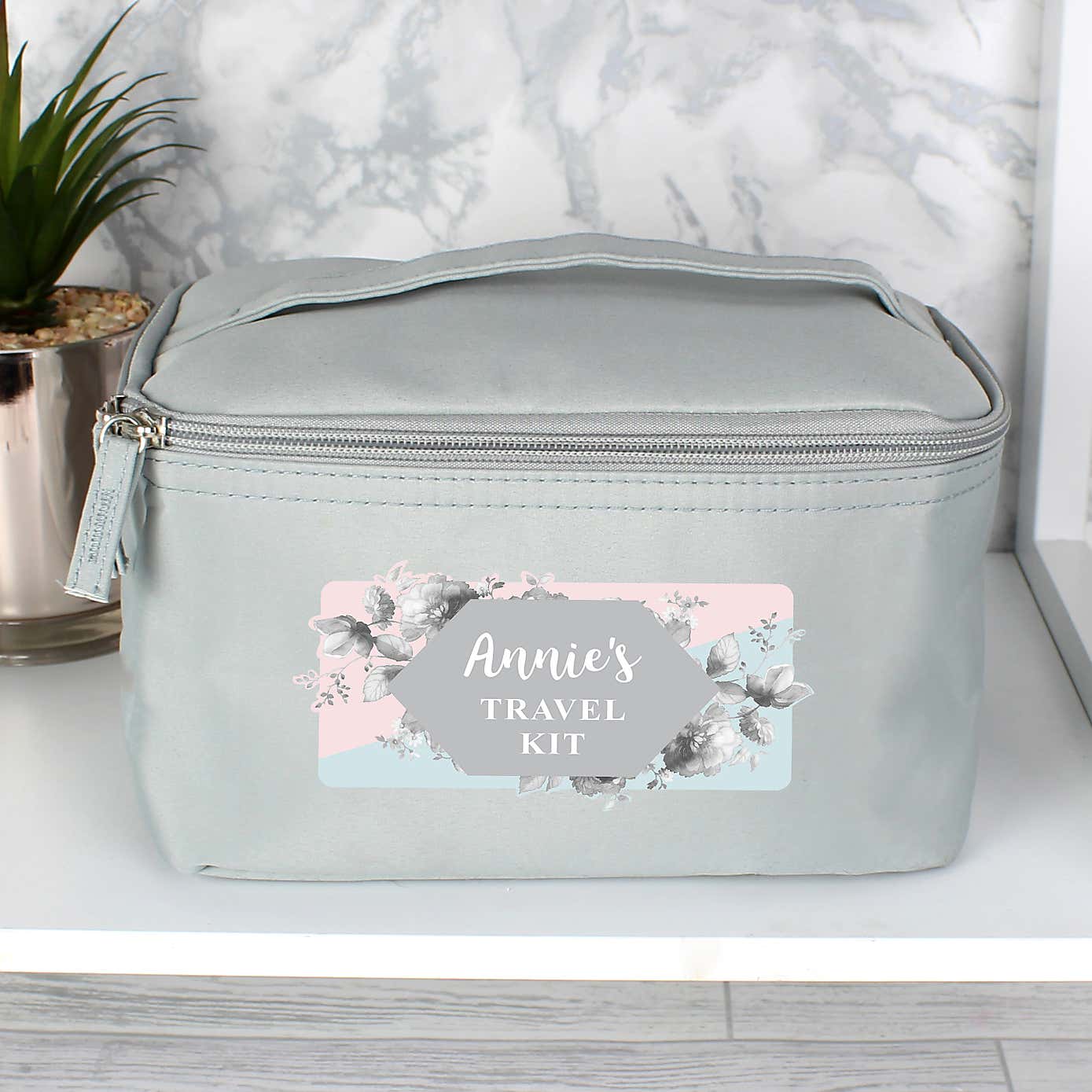 Personalised Floral Toiletry Bag
