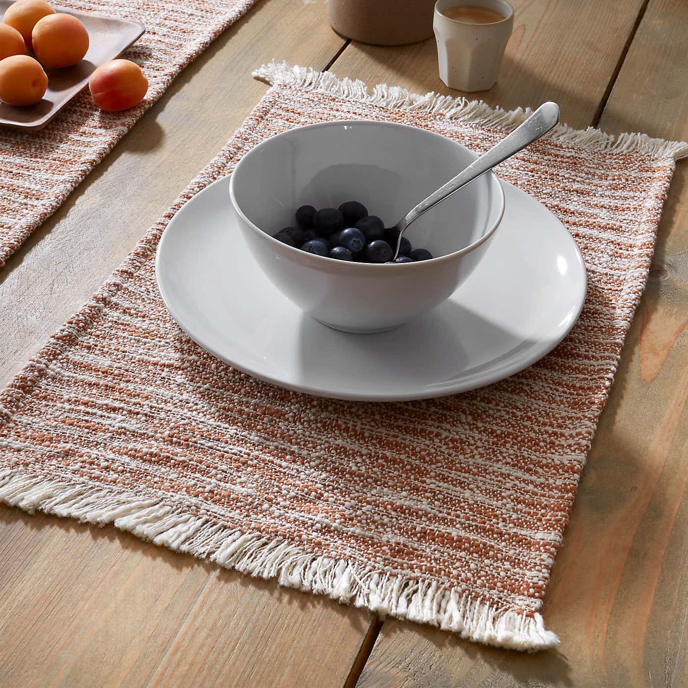 Pineapple Elephant Set of 2 Textured Frayed Placemats