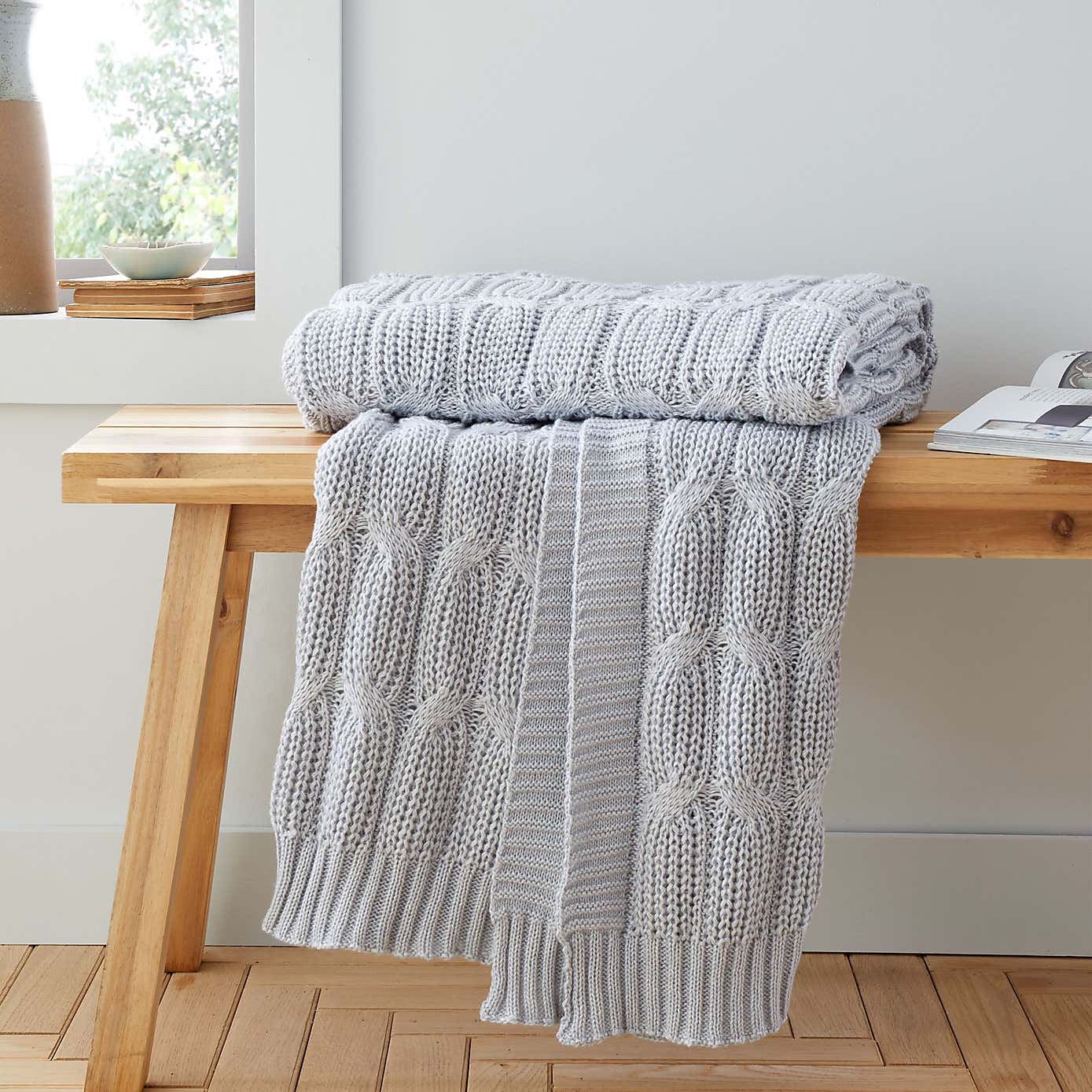 Chunky Marl Knit Throw 130cm x 170cm
