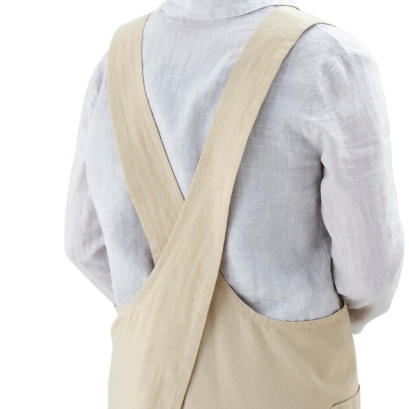Cotton Cross Over Apron Natural
