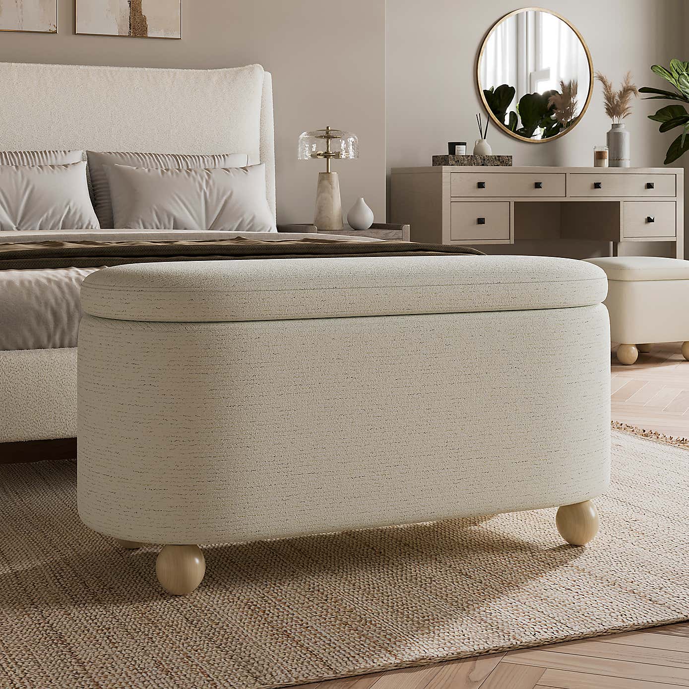 Nylah Boucle Fleck Storage Ottoman