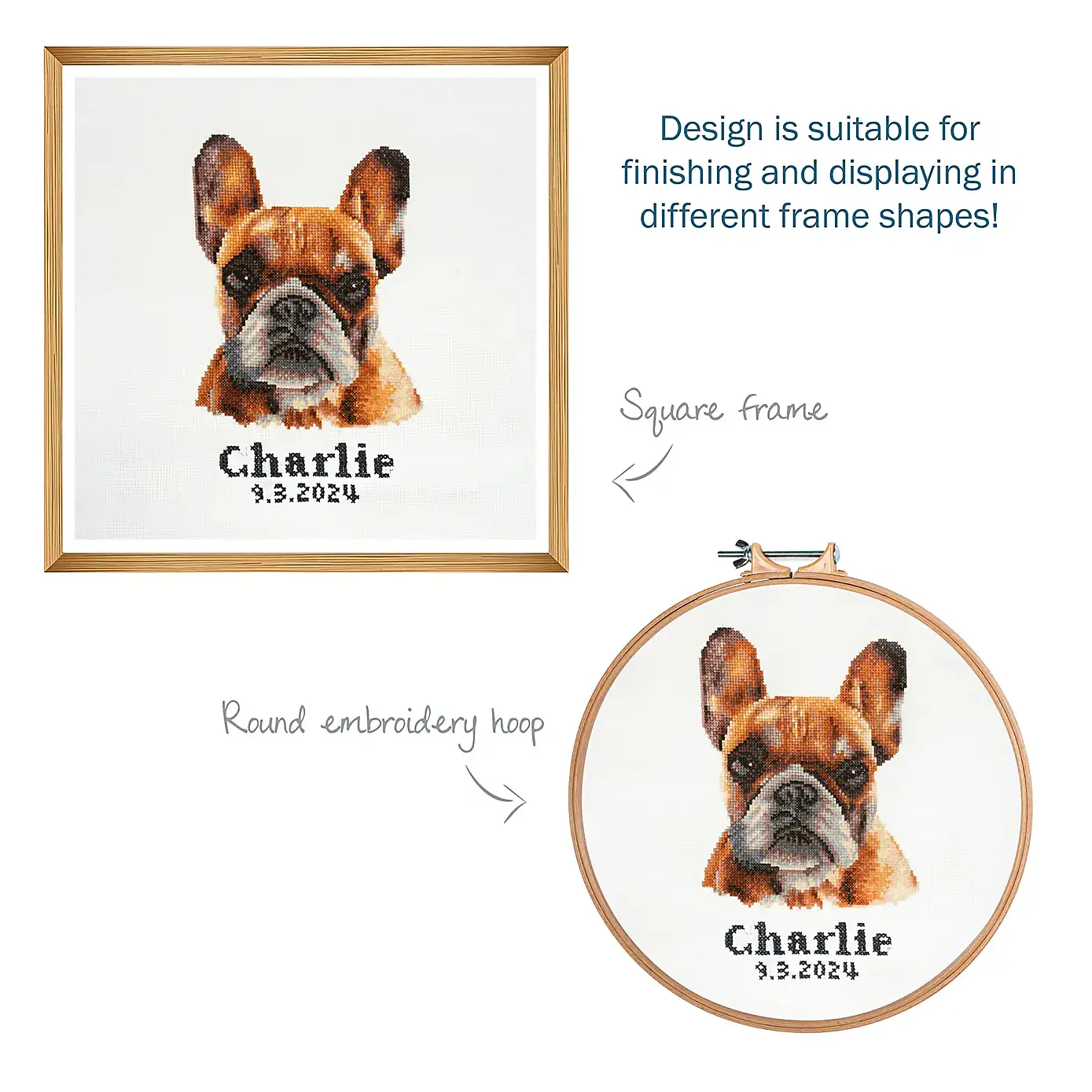 Cross Stitch French Bulldog