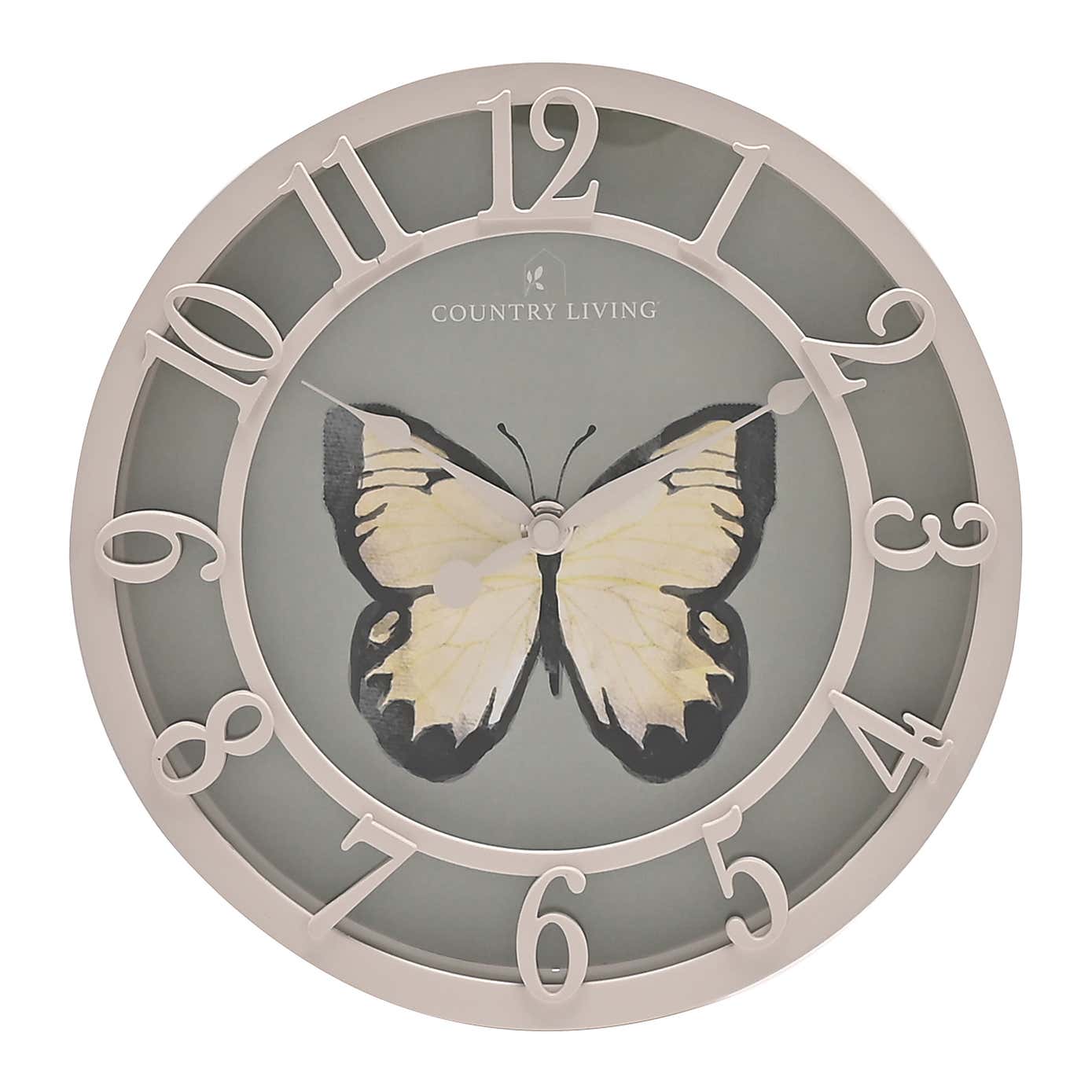 Country Living Butterfly Indoor Outdoor Wall Clock