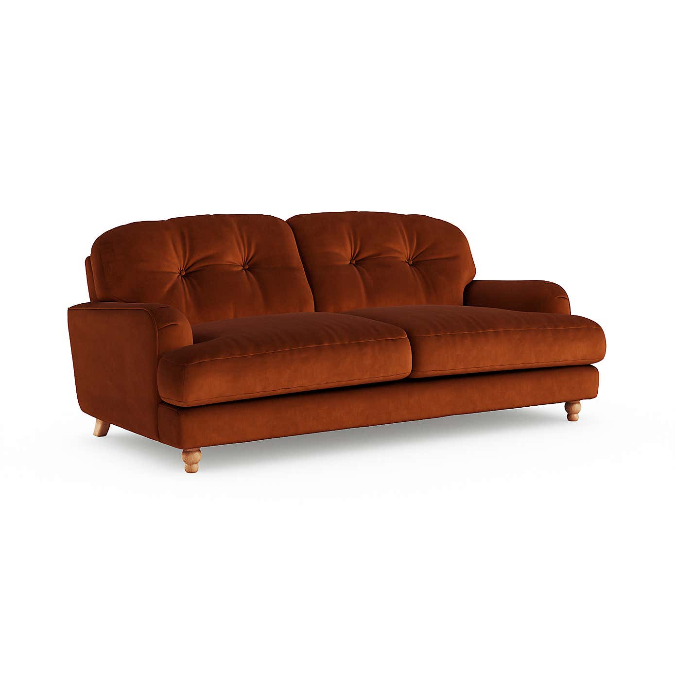 Martha Matte Plush Velvet 3 Seater Sofa