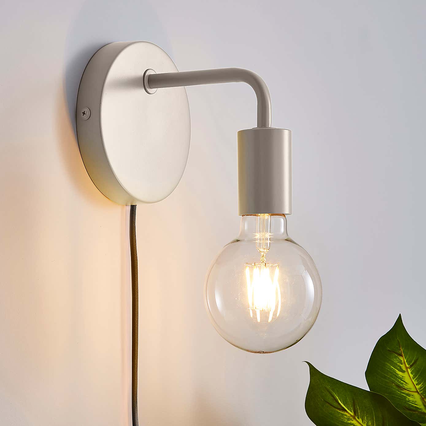 Grey Koppla Plug-in Wall Light