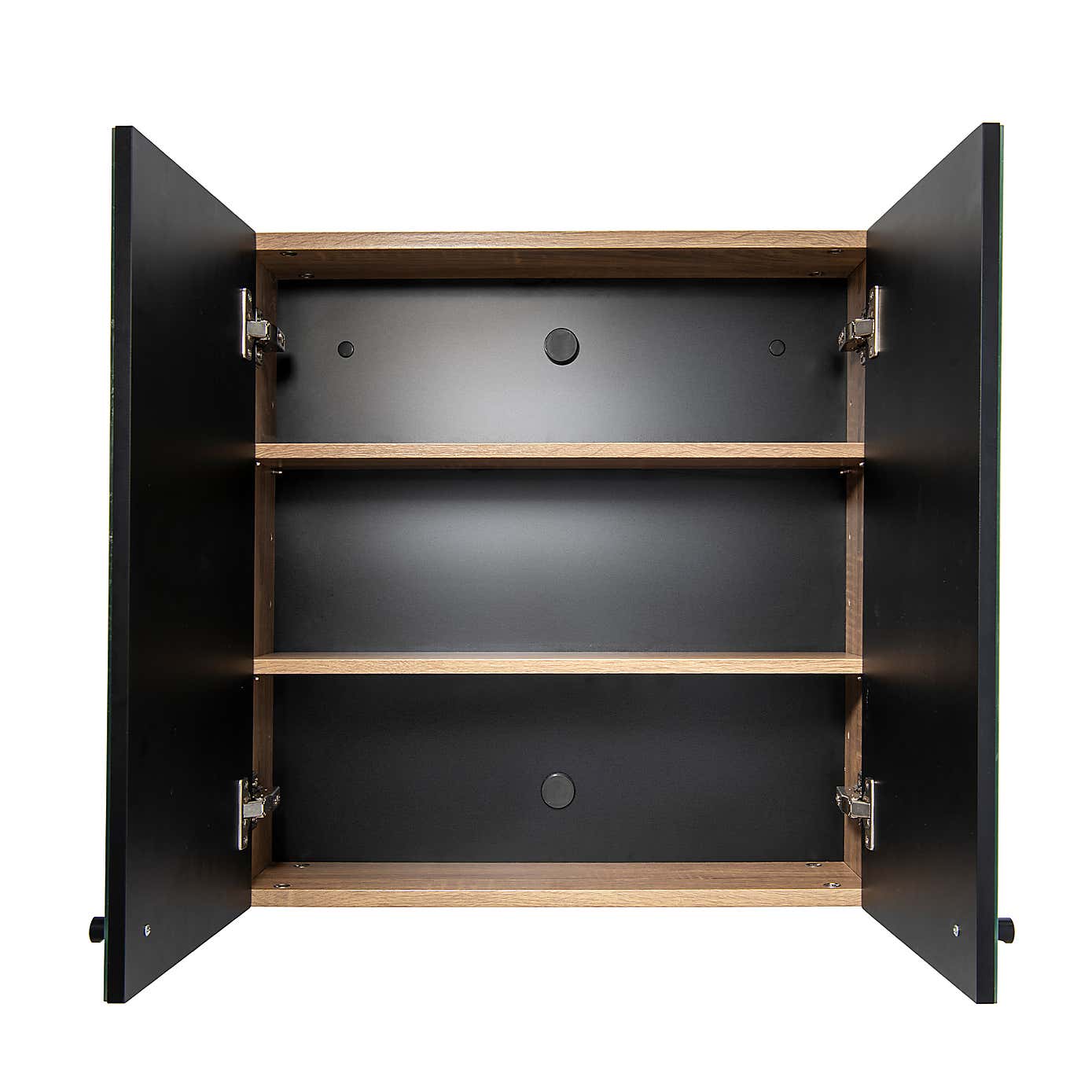 Flexi Fix Ontario Double Cabinet, Black and Teak Effect