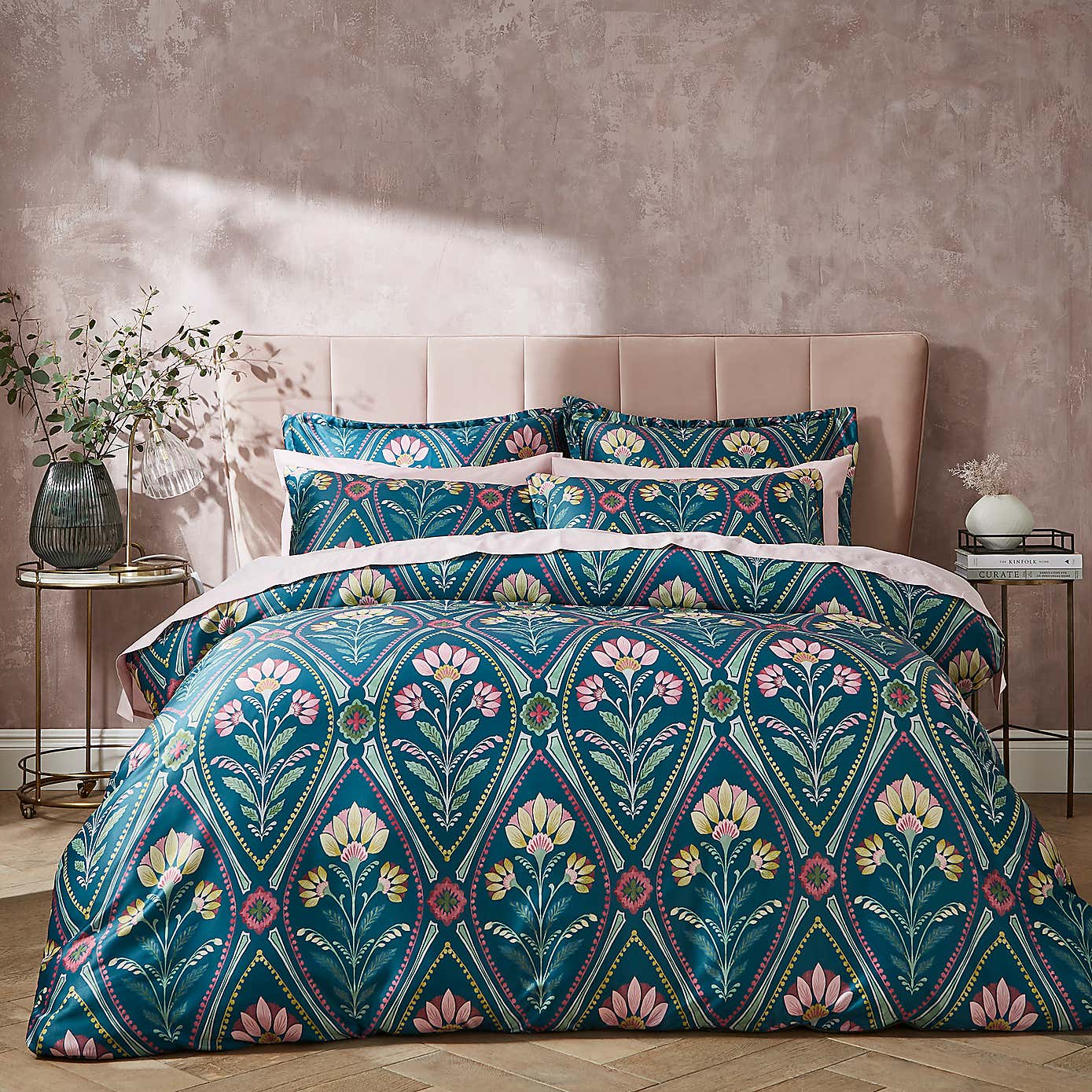 Fiorella Botanical Green Duvet Cover and Pillowcase Set