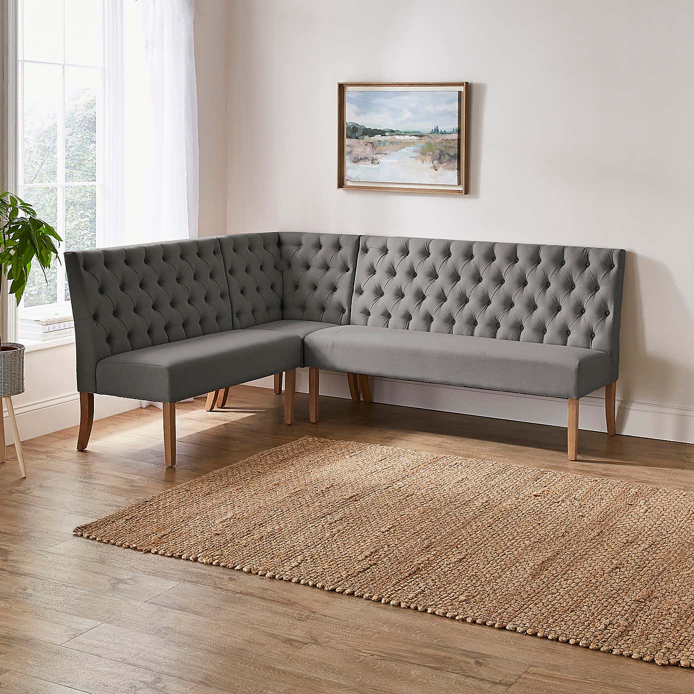 Darcy Corner Dining Bench, Flatweave