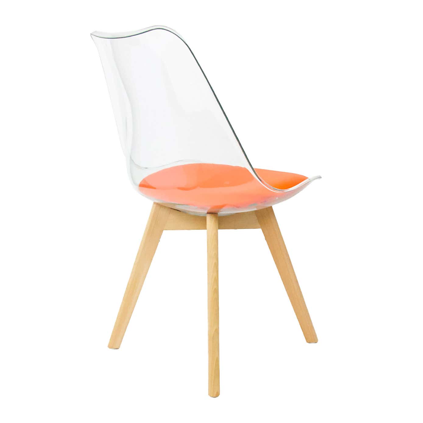 Fusion Living Soho Clear Plastic Dining Chair with Squared Legs