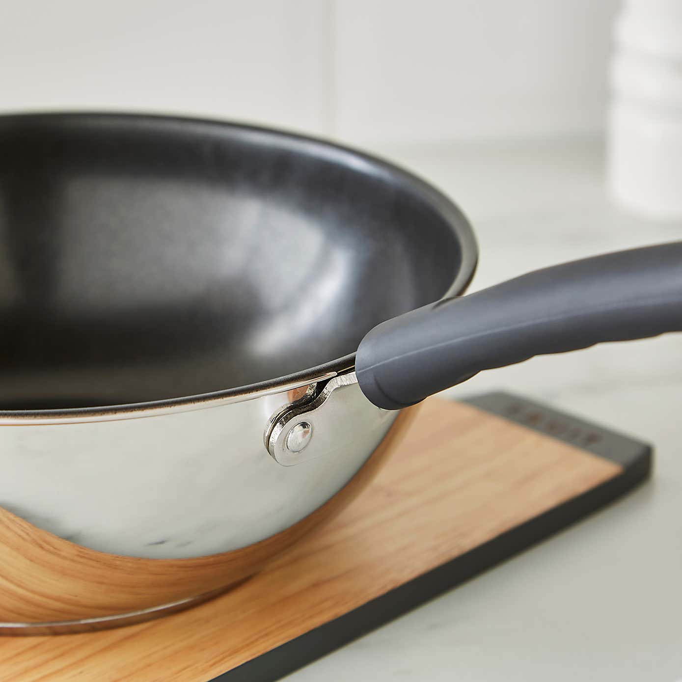 Non-Stick Stainless Steel Stir Fry Pan, 26cm
