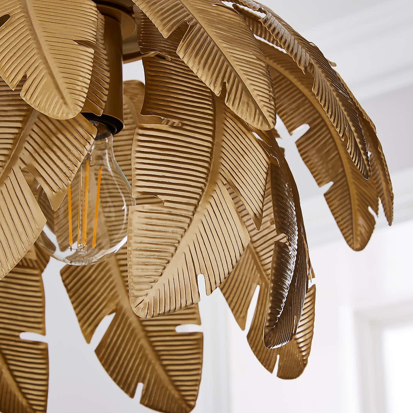 Farrah Palm Leaf Ceiling Fitting Gold