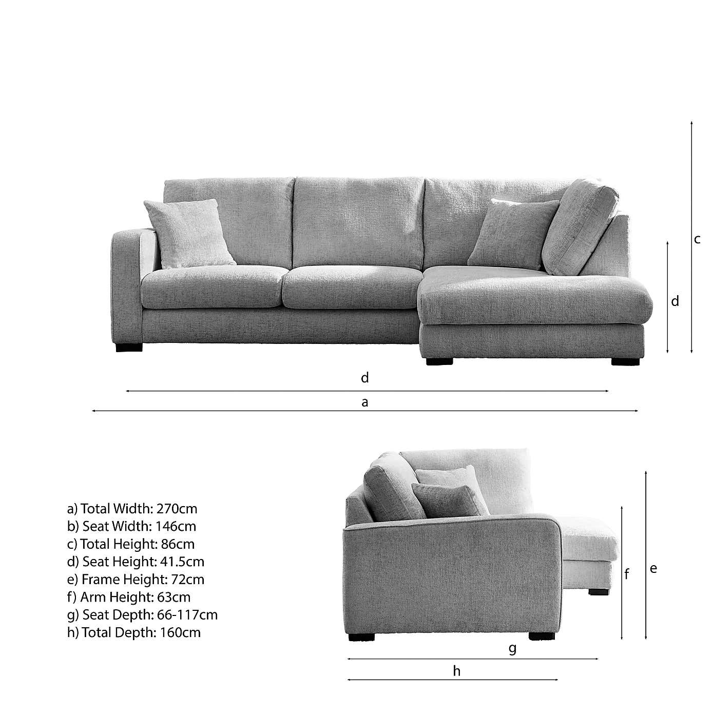 Carson Chunky Chenille Right Hand Corner Sofa