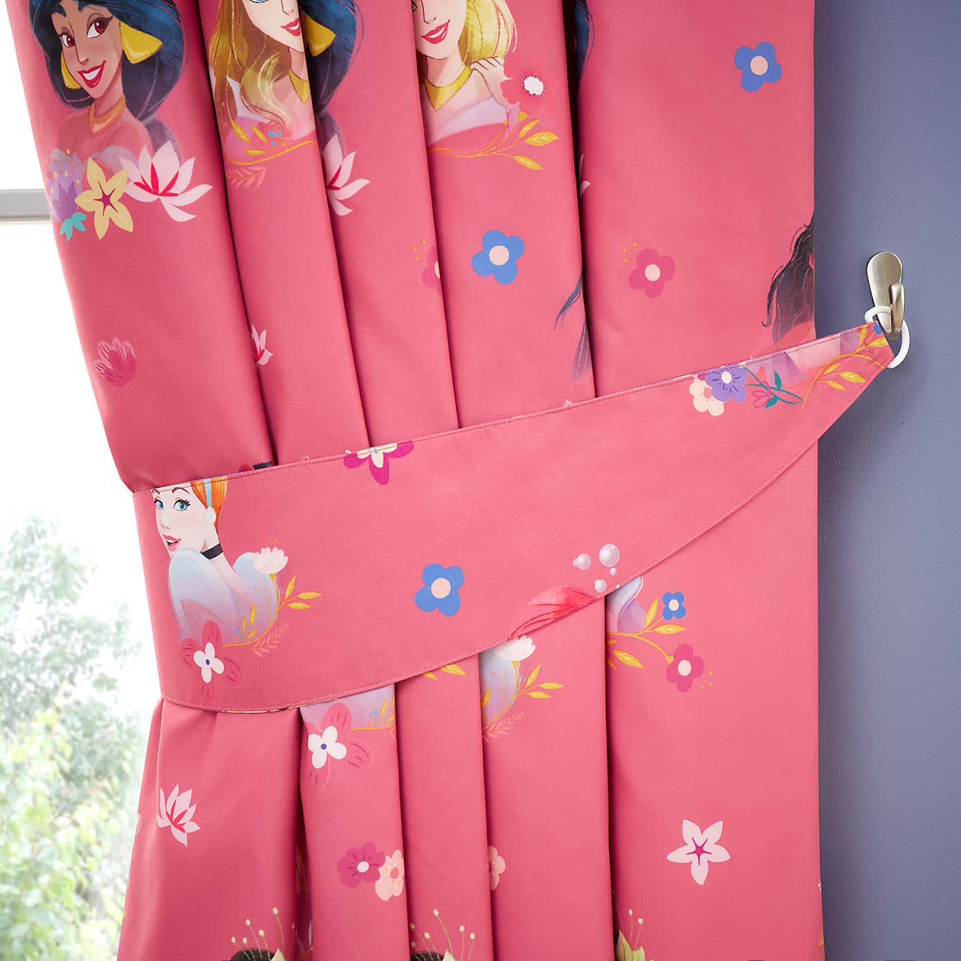 Disney Princess Blackout Eyelet Curtains with Tiebacks