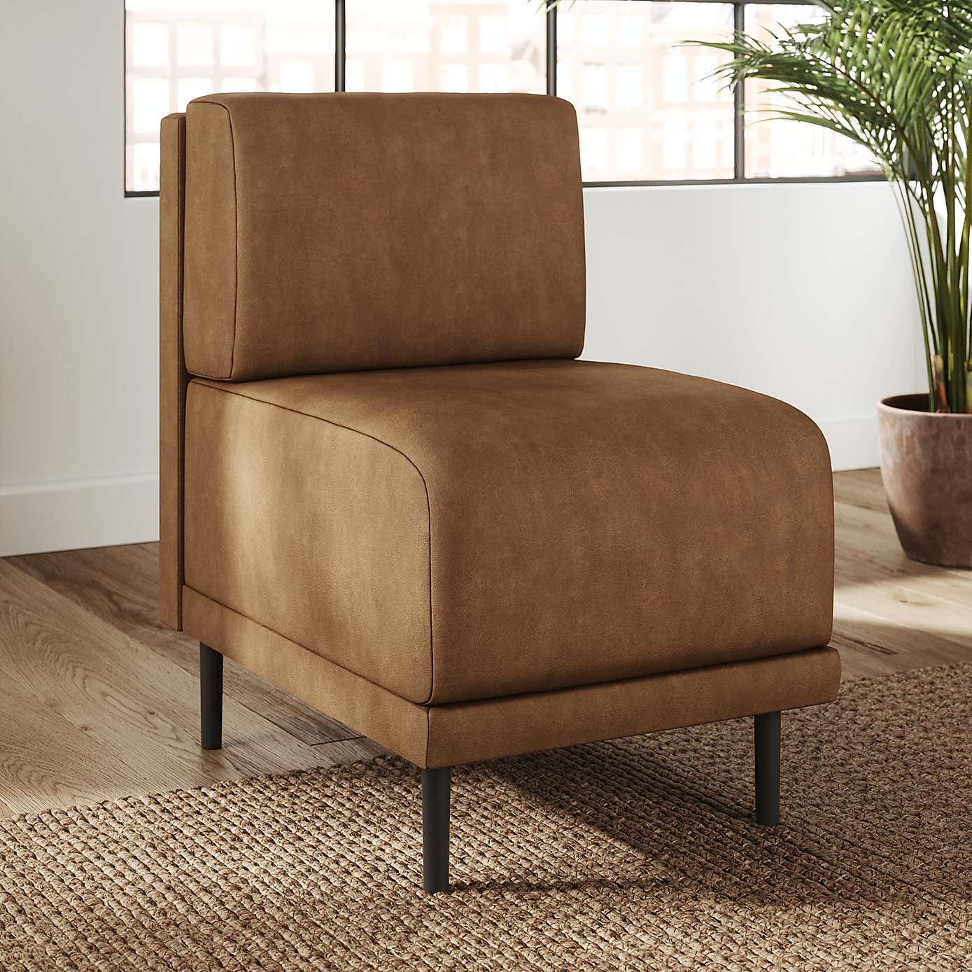 Mae Small Dining Bench, Faux Leather