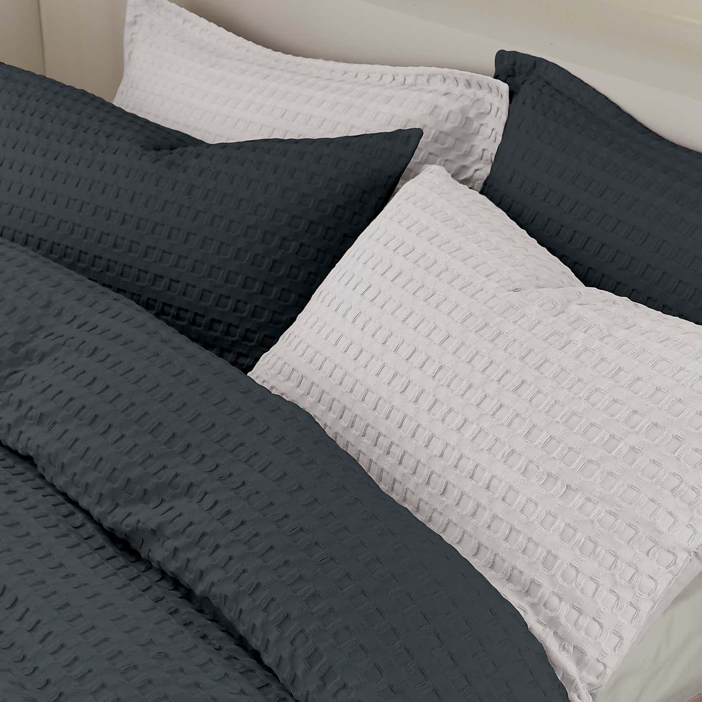 Emerson Waffle Sage Green Duvet Cover and Pillowcase Set
